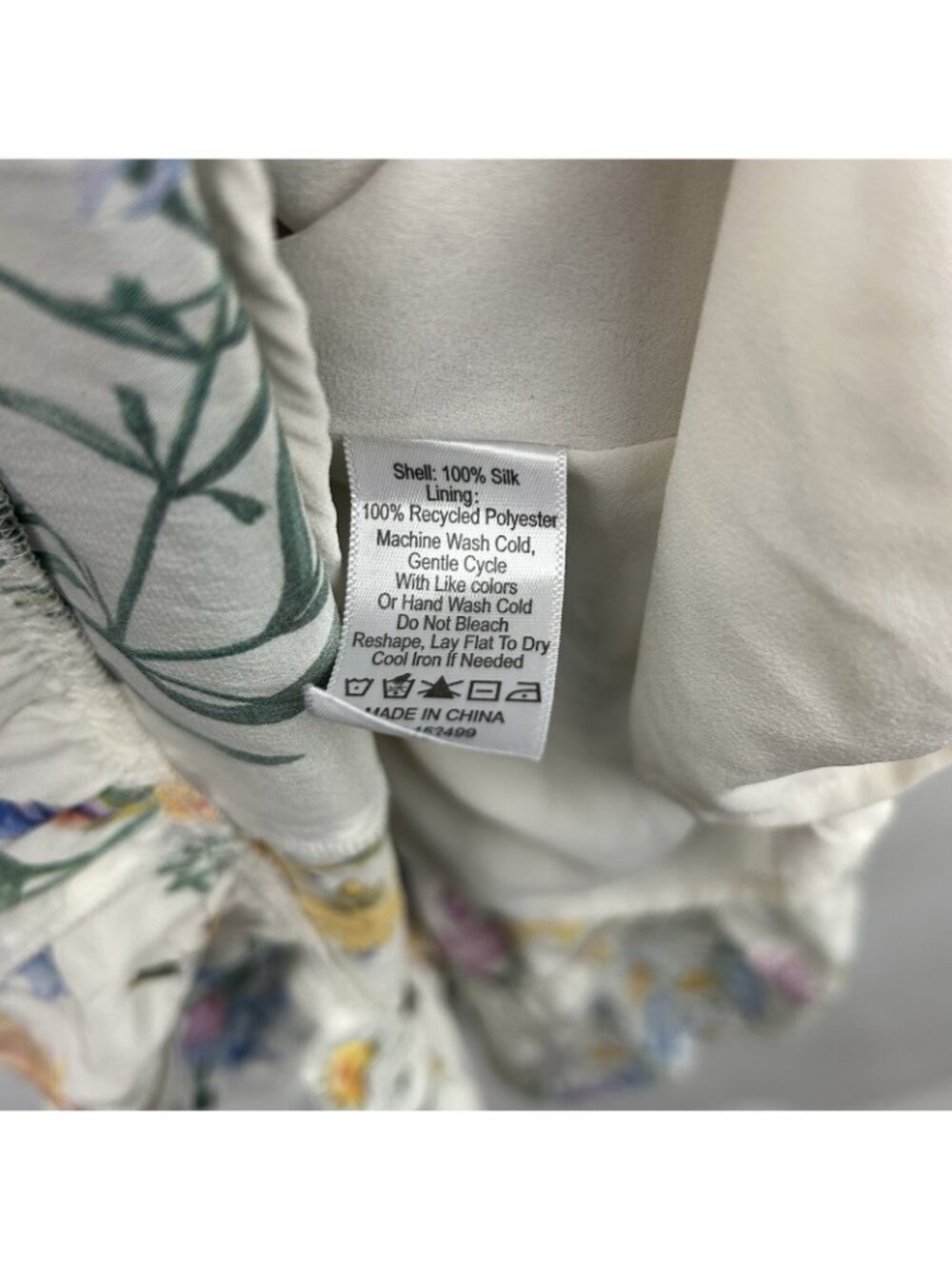 Amour Vert Floral Print Sleeveless Mini Dress Womens Small 100% Silk Ruffled Hem - Picture 8 of 16